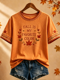 Women's Fall Is My Favorite Color Printed short-sleeved T-shirt