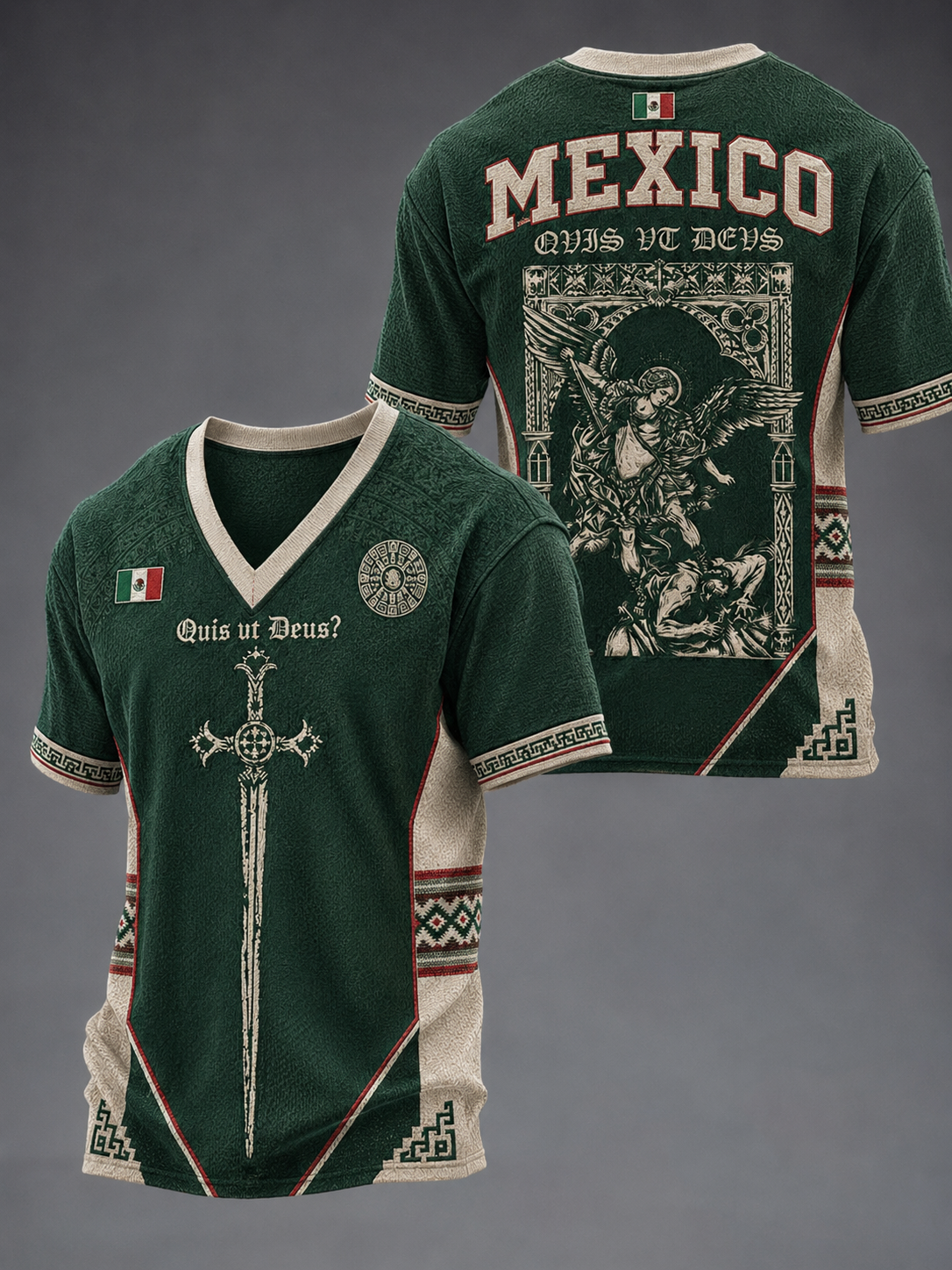 Men's Faith In Mexico V-neck T-shirt
