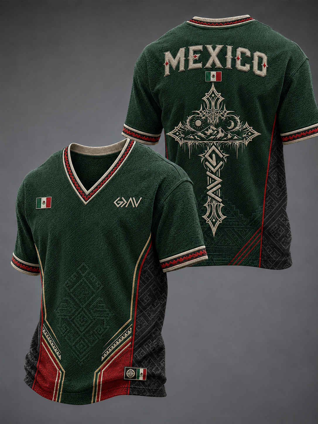 Men's Faith In Mexico V-neck T-shirt