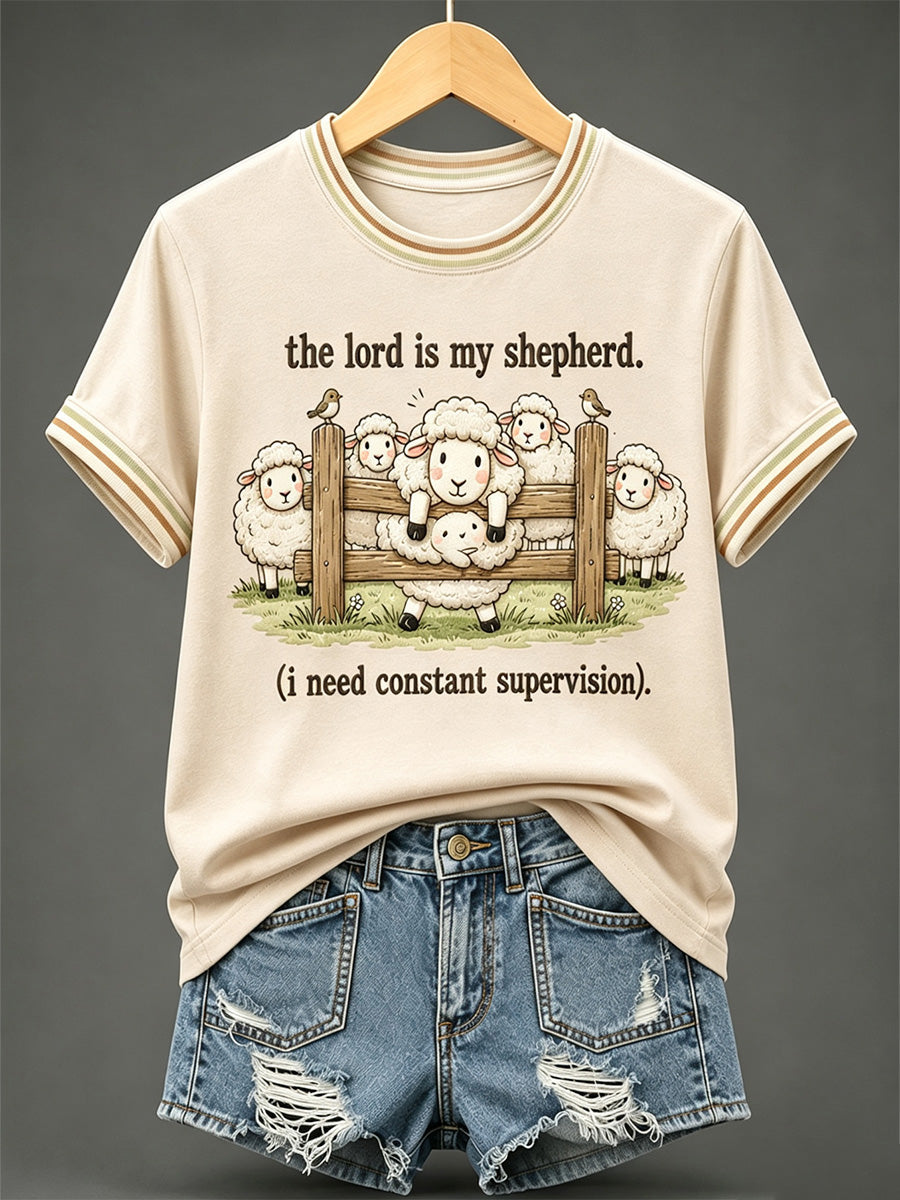 Women's The Lord Is My Shepherd Print Casual Tee