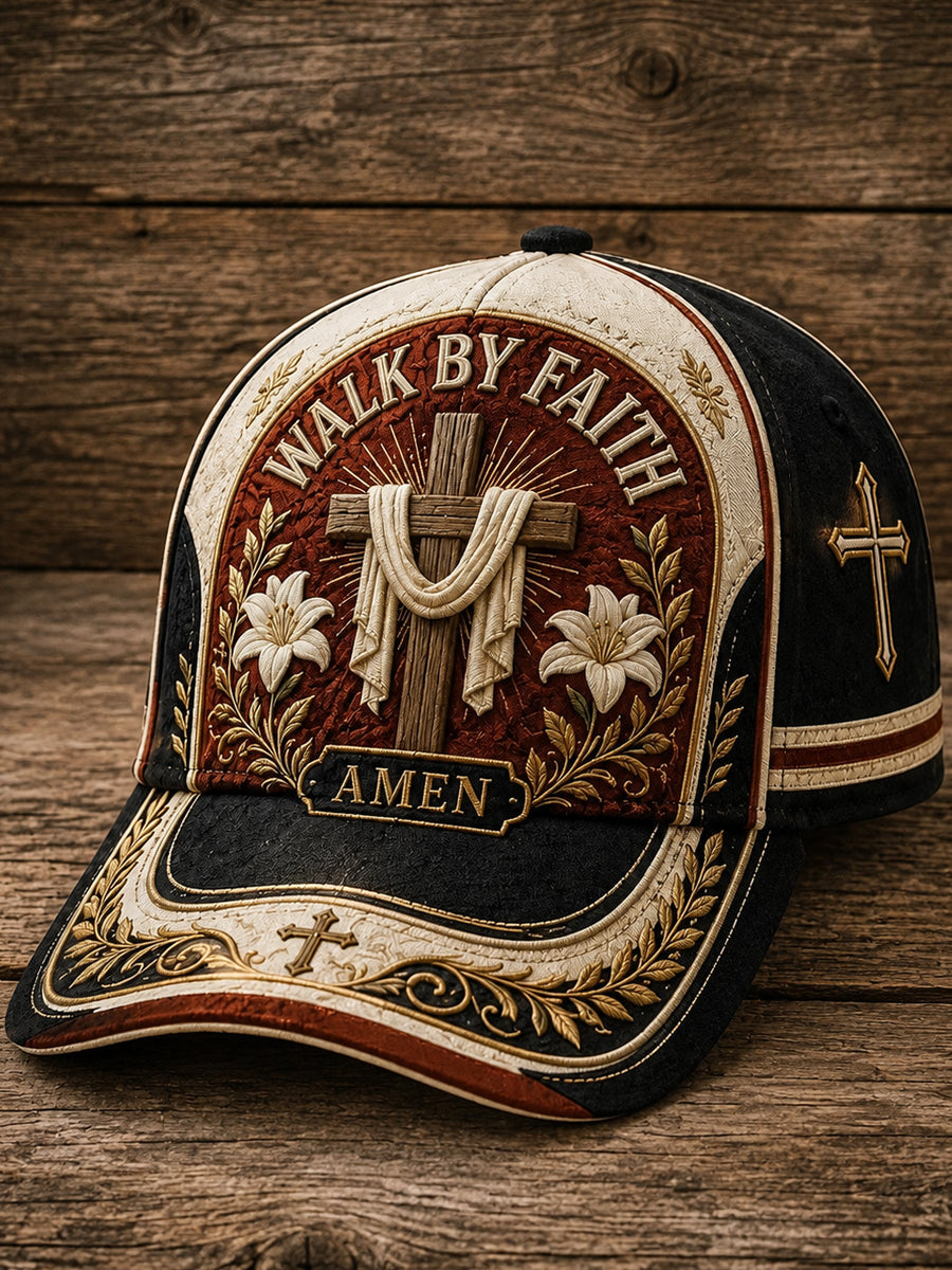Unisex Christian Cross  Print Hat