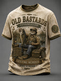 Men's Funny Old Bastards Fishing Club Lifetime Member Print Short Sleeve T-shirt