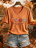 Women's Oh My Gourd Fall Pumpkin Print Short-sleeved T-shirt