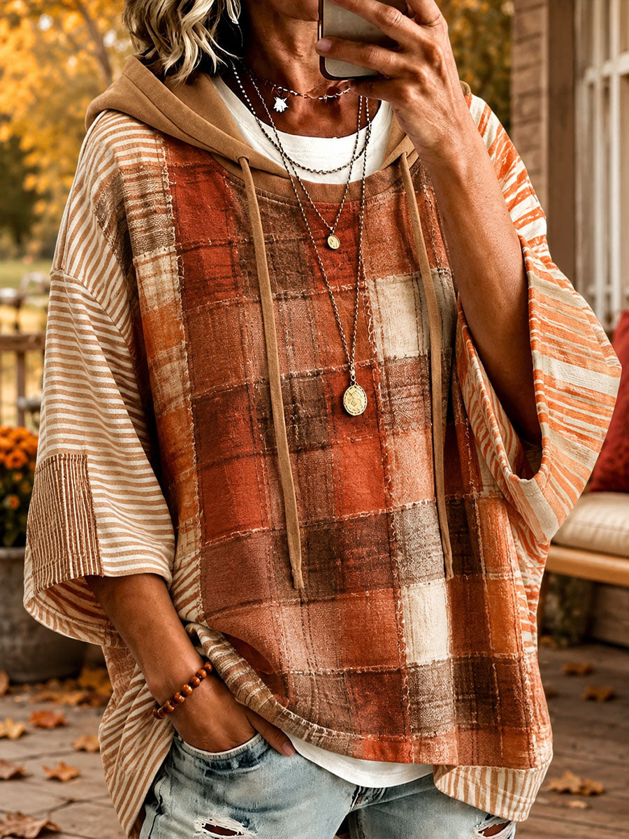 Women's Fall Patchwork Art Hoodie