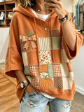 Women's autumn element print casual hoodie