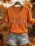 Women's Cute Fall Dachshund Art Print Short-sleeved T-shirt