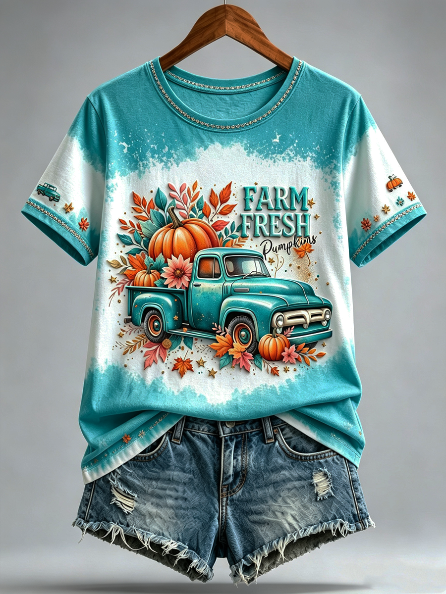 Women's Fall Printed short-sleeved T-shirt