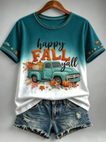 Women's Fall Printed short-sleeved T-shirt