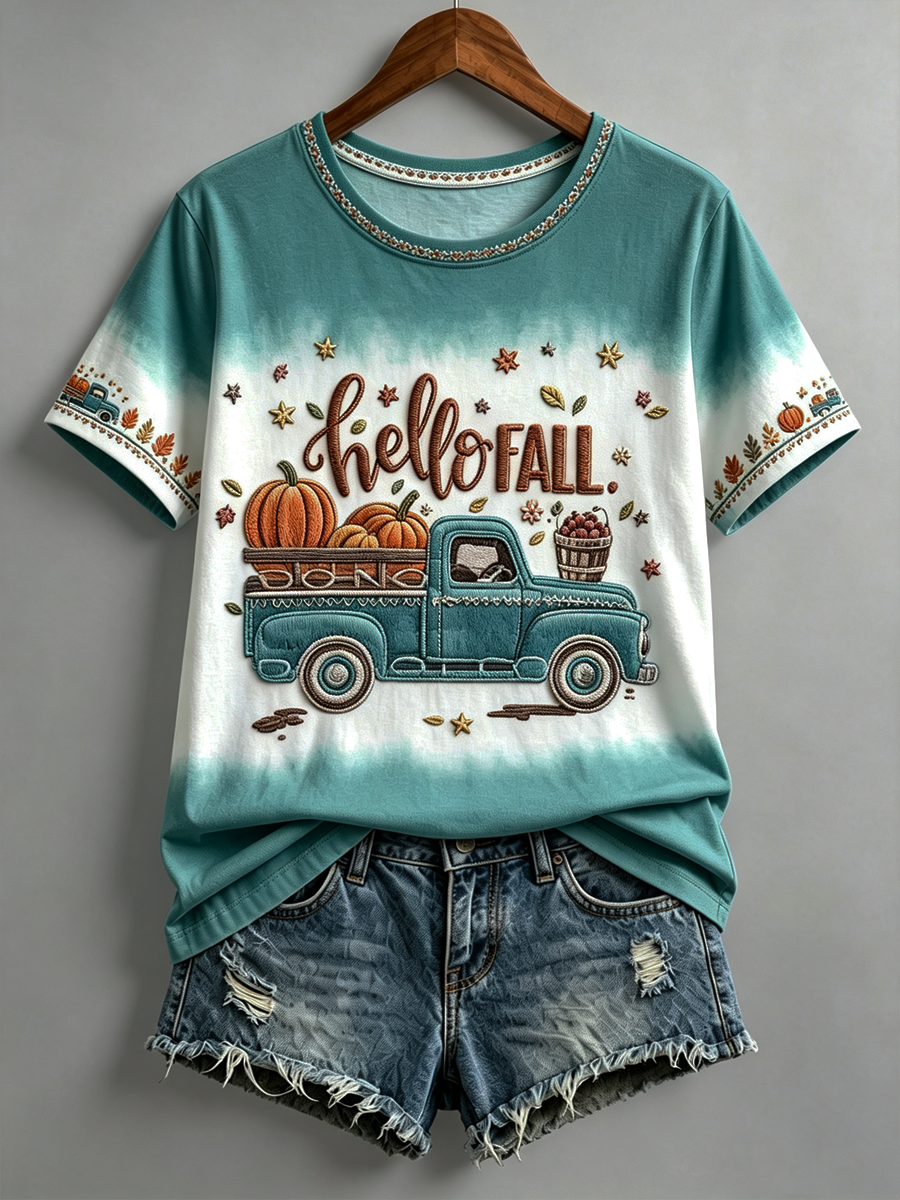 Women's Fall Printed short-sleeved T-shirt