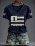 Women's America Printed V-neck T-shirt