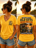 Women's "Proud Member of Old Guys Beach Bar Club" V-neck T-shirts