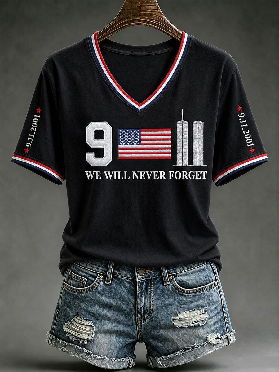 Women's 9.11 We Will Never Forget Short-sleeved T-shirt