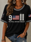 Women's 9.11 We Will Never Forget Short-sleeved T-shirt