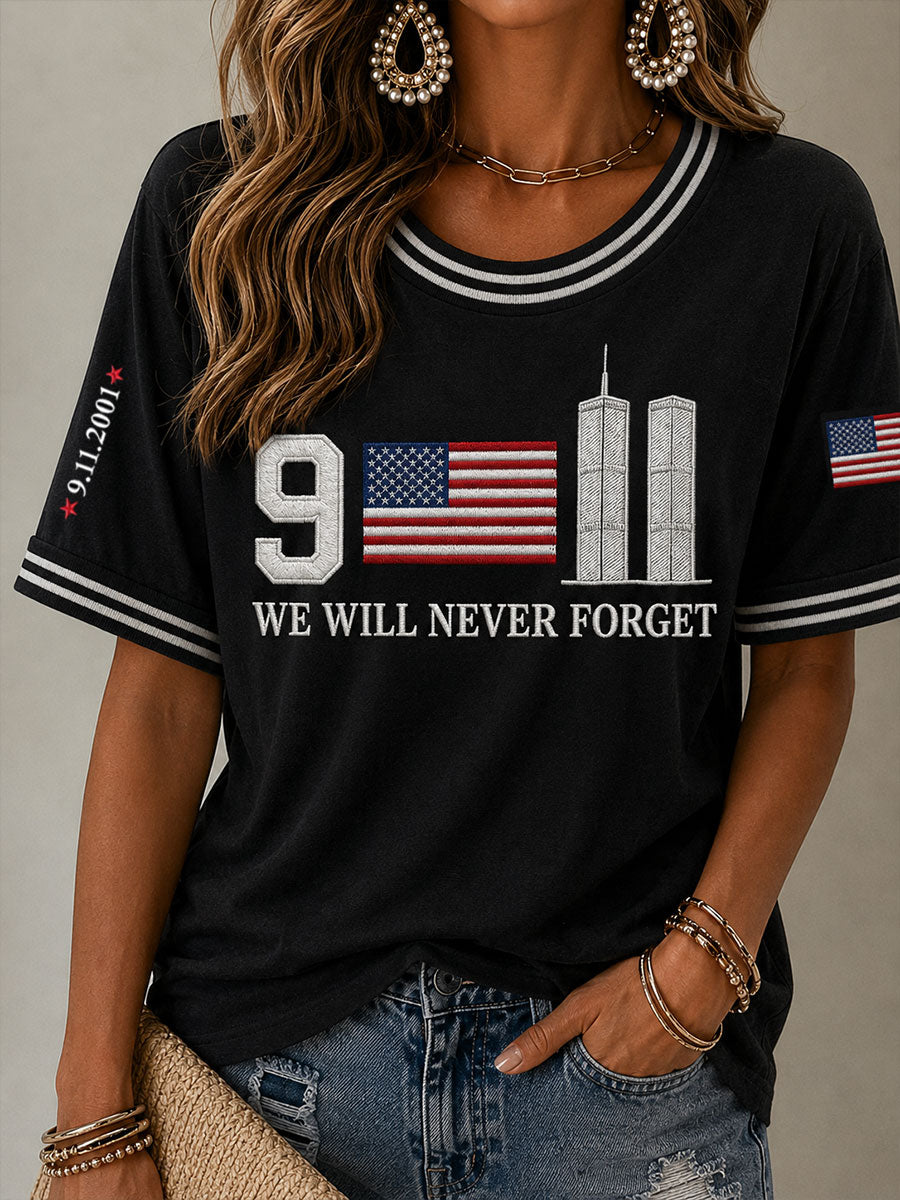 Women's 9.11 We Will Never Forget Short-sleeved T-shirt