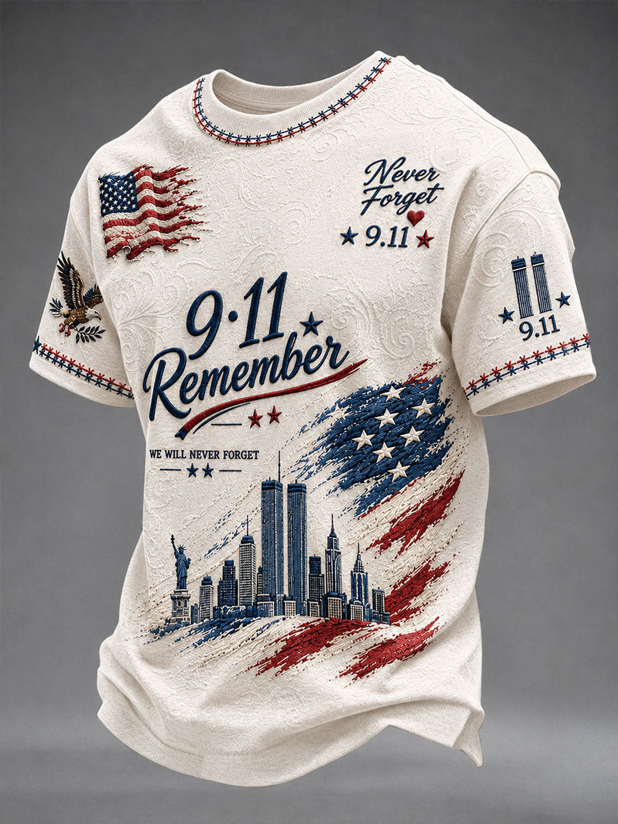 Men's 9.11 Never Forget We Remember Short Sleeves T-shirt