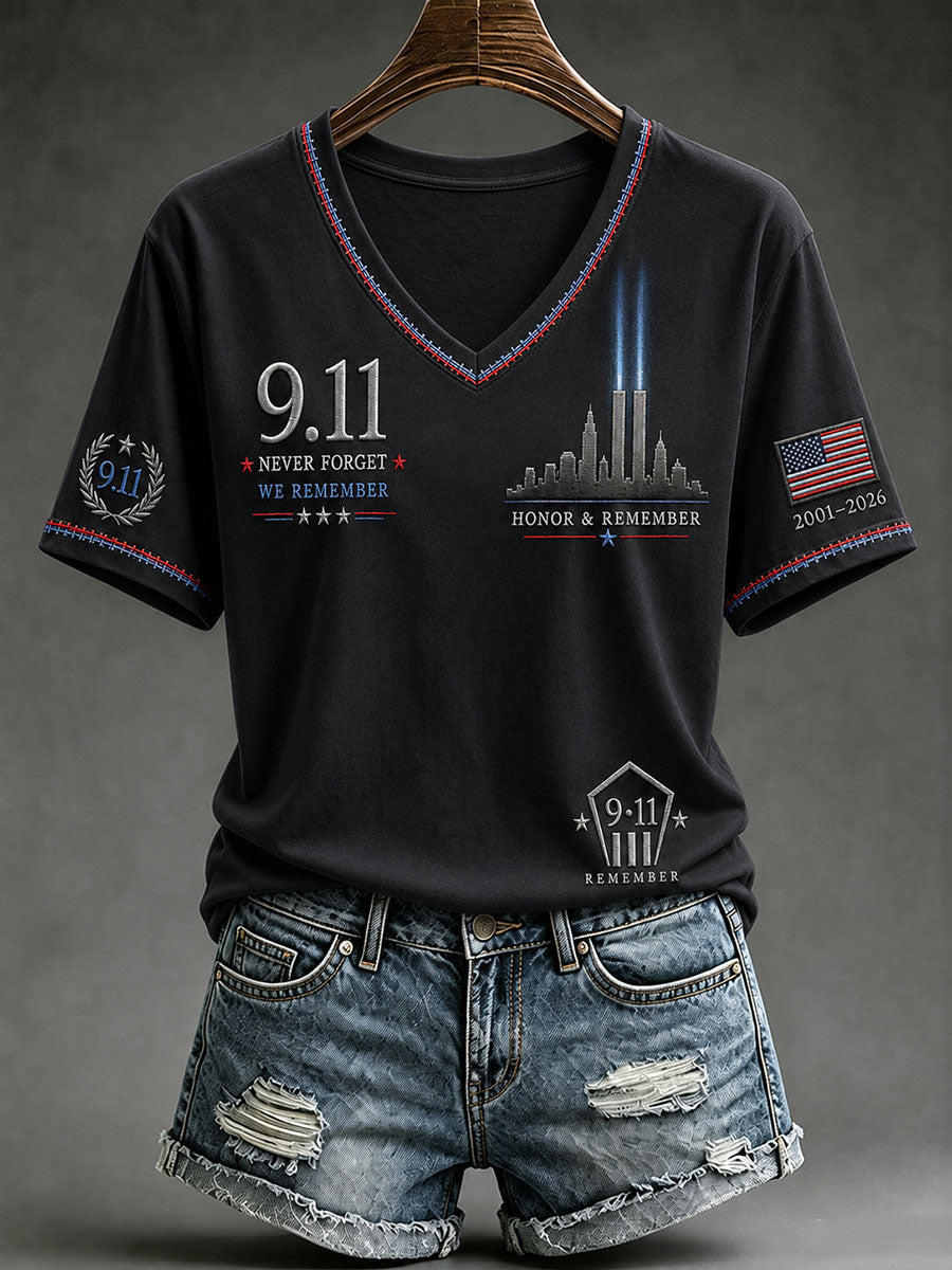 Women's 9.11 Never Forget We Remember Short-sleeved T-shirt