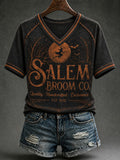 Women's Salem Broom Company Printed V-neck T-shirt