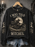 Women's Funny Halloween Witch Print Casual Sweatshirt