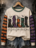 Women's Halloween A Girls Gotta Have Options Witches Print Casual Sweatshirt