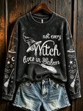 Women's Halloween Witch Element Pattern Printed Casual  Sweatshirt