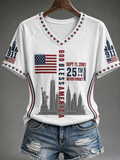 Women's WE WILL NEVER FORGET 2001/25TH/2026 God Bless America T-shirt