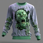Halloween Men's Zombies 3D Sweatshirt Punk Party Gothic Long Sleeve Crew Neck Vacation Light Green Purple Green Crewneck 3D All Seasons Designer S M L XL XXL XXXL