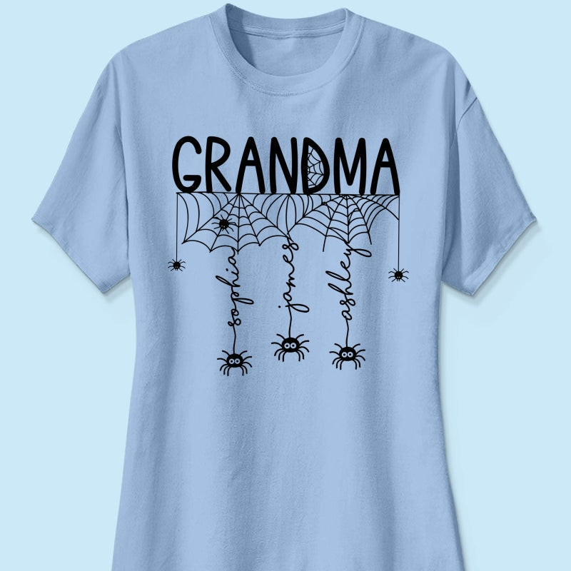Halloween Grandma Mom Spooky Spiders - Personalized Shirt