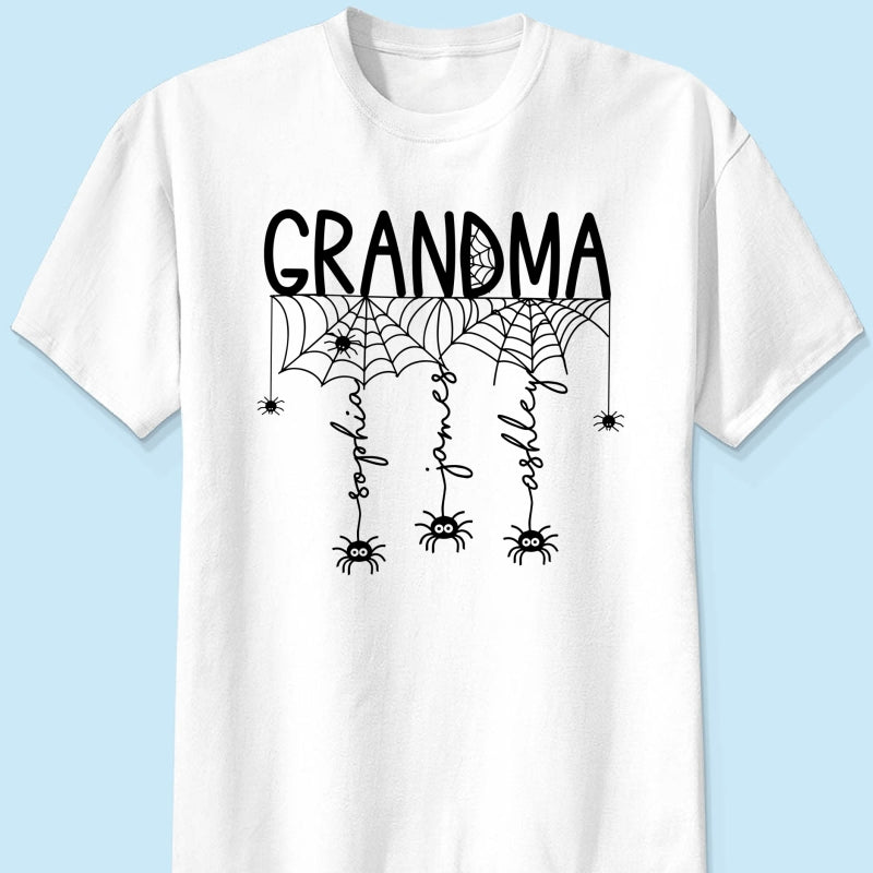 Halloween Grandma Mom Spooky Spiders - Personalized Shirt