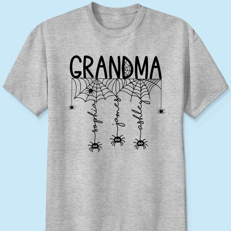 Halloween Grandma Mom Spooky Spiders - Personalized Shirt