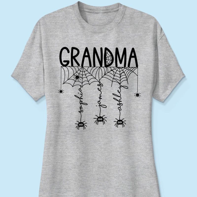 Halloween Grandma Mom Spooky Spiders - Personalized Shirt