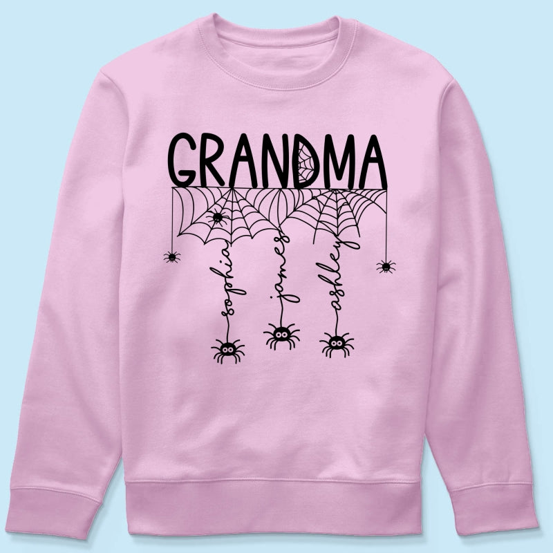 Halloween Grandma Mom Spooky Spiders - Personalized Shirt