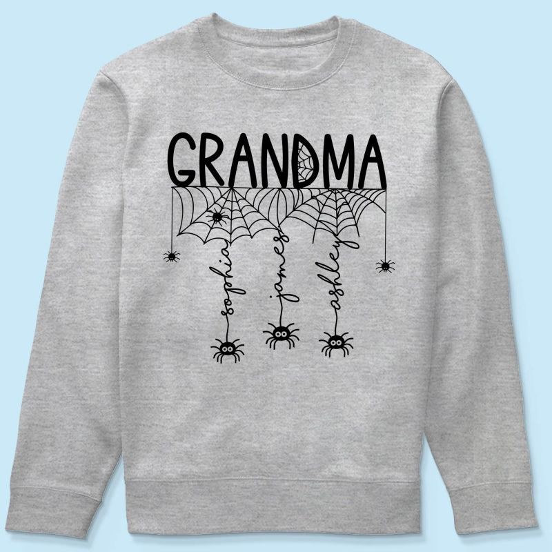 Halloween Grandma Mom Spooky Spiders - Personalized Shirt