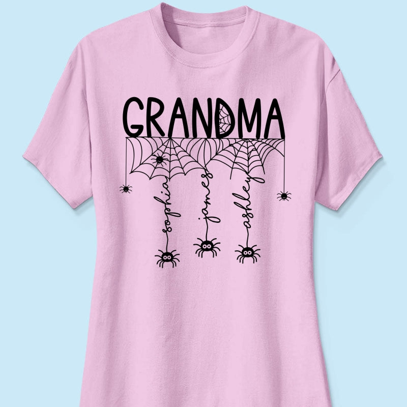 Halloween Grandma Mom Spooky Spiders - Personalized Shirt