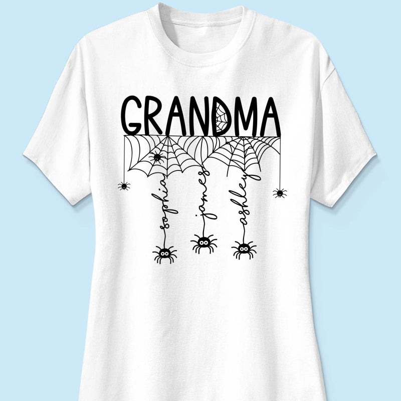 Halloween Grandma Mom Spooky Spiders - Personalized Shirt