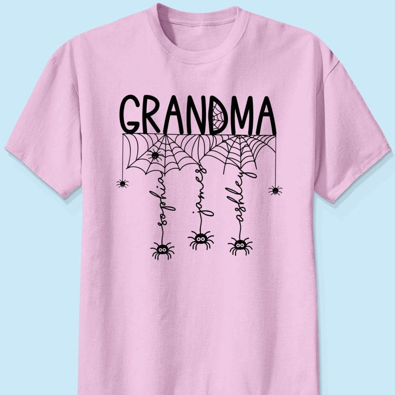 Halloween Grandma Mom Spooky Spiders - Personalized Shirt