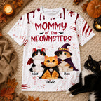 Horror Theme Mommy Daddy Of The Meownsters Cats - Personalized Shirt - Halloween Gift For Cat Lovers