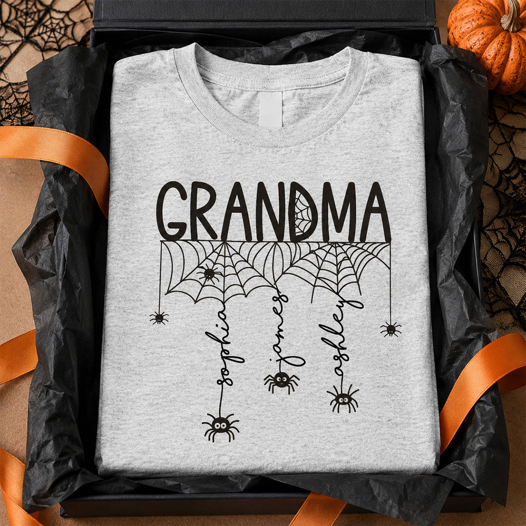 Halloween Grandma Mom Spooky Spiders - Personalized Shirt